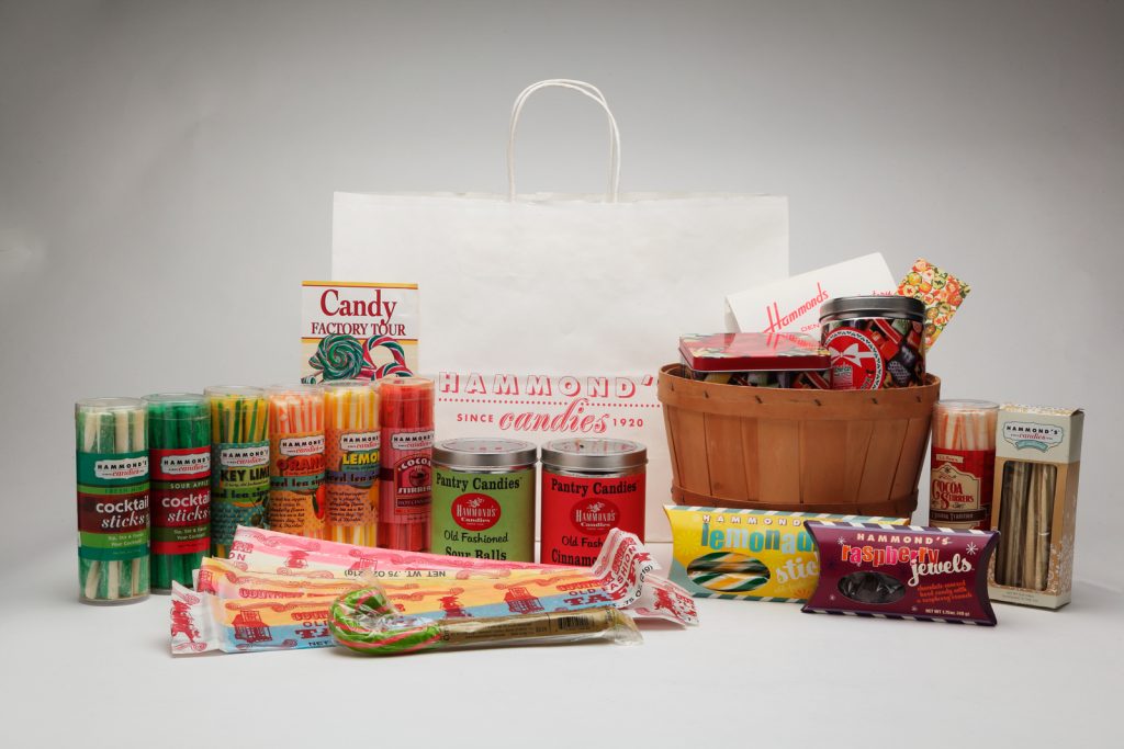 A variety of products with Hammond's packaging before working with EBD.