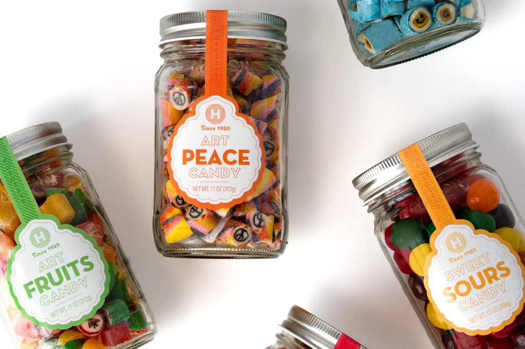 Hammond's Candies art candy packaging designed by EBD.