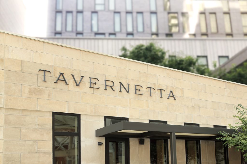 Environmental signage for Tavernetta designed by EBD.